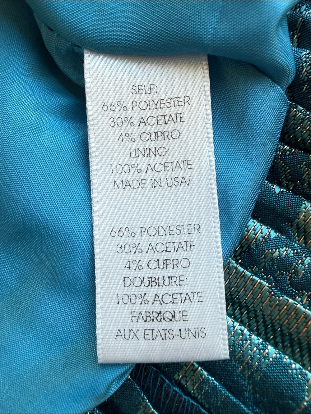 NWT Nanette Lepore Bergdorf Goodman Turquoise Brocade Peplum Jacket Size 8 - Picture 11 of 11